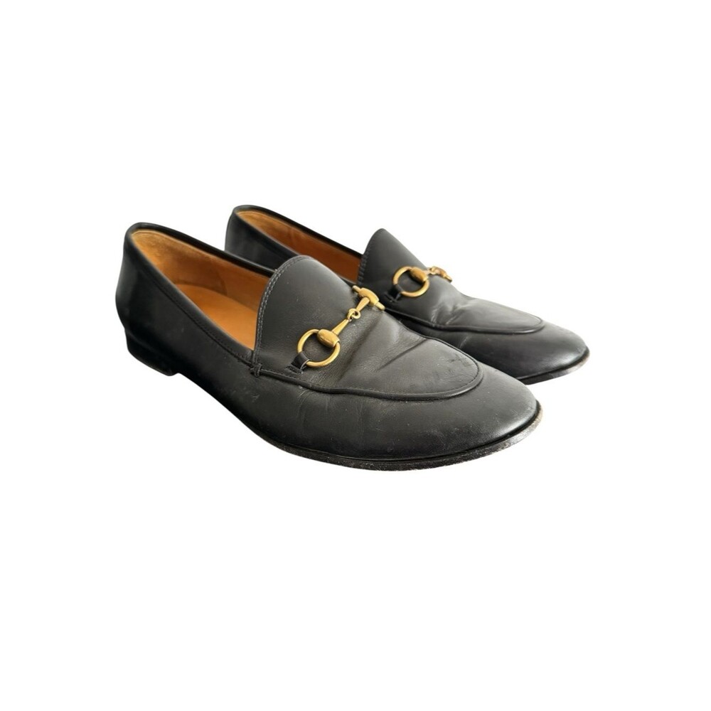 Gucci Black Leather Horsebit Loafers